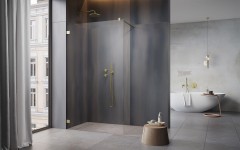 Душевое ограждение Essenza Pro   Walk-in Брашированнoe золото