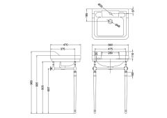 Раковина b4 jet на 3 отверстия с подстольем regal t22a chr