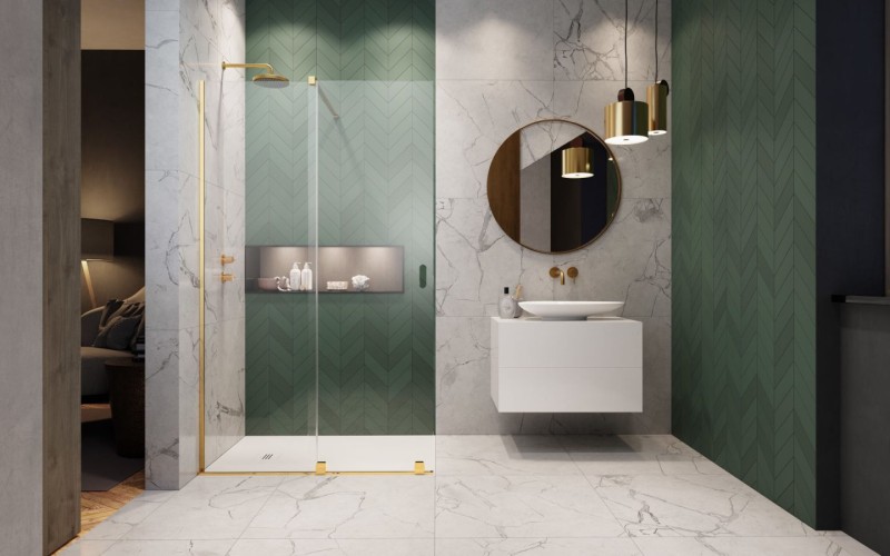 Душевое ограждение Furo Walk-in Золотой