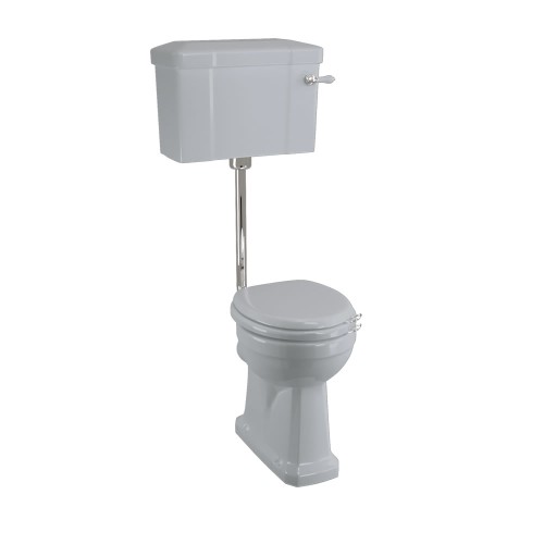 Унитаз с низким бачком 520 mm, цвет серый/хром
