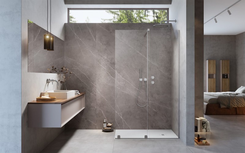 Душевое ограждение Furo Walk-in Брашированный никель