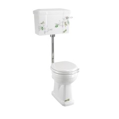 Унитаз с низким бачком 520 mm, декор spring forest/хром