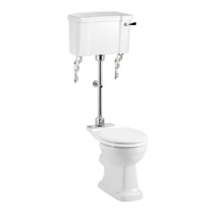 Унитаз со средним бачком 520 mm, фурнитура цвет хром/черный