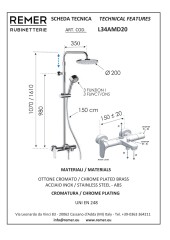 Душевая система для ванны верхний душ из abs 25см class line