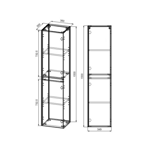 Шкаф Chiara/Luka VSC-2CL150 подвесной, 1500*350*300