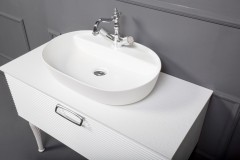 Тумба Linea 100 белая + Хром
