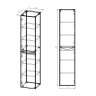 Шкаф Mia VSC-2M170-L подвесной, 1700*350*350, Beton