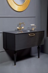 Тумба Linea 100 черная + золото