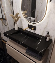 Столешница моноблок FLAT NERO MARQUINA (1010*452*80)