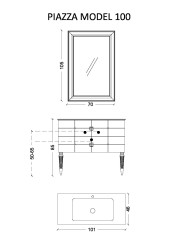 Тумба Piazza 100 черная + Хром