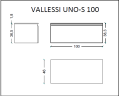 Ящик под столешницу 100см АНТРАЦИТ мат. VALLESSI UNO-S