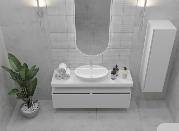 Ящик под столешницу 120см WHITE глянец VALLESSI UNO-S
