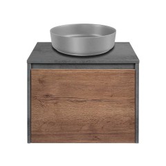 База под накладную раковину Mesa 600 подвесная, 1 выкатной/1 скрытый ящик soft close