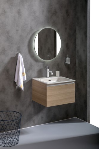 Тумба без раковины Vallessi 60*46см LIGHT OAK, 1 полка