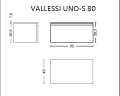 Ящик под столешницу 80см WHITE глянец VALLESSI UNO-S
