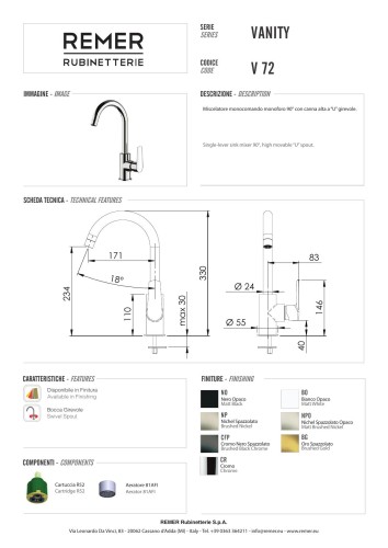 Смеситель для раковины поворотный излив vanity