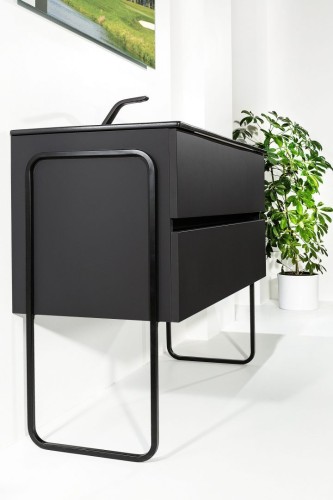 Тумба без раковины Vallessi 80*46cm АНТРАЦИТ мат. 2 полки,