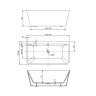 Ванна акриловая Vincea VBT-425-1700 1700*800*600, цвет белый, щелевой перелив, слив хром