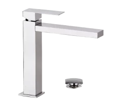 Смеситель для раковины высокий l с донным клапаном q design