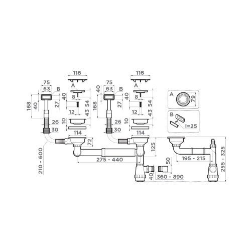 Арматура Omoikiri WK-2C-LG