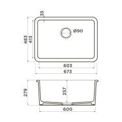 Omoikiri Torishima 67-U/I-WH Glossy Natceramic/белый